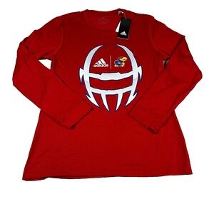 Adidas‎ Womens Size S Red Kansas Jayhawks Graphic Long Sleeve Creator Tee NWT